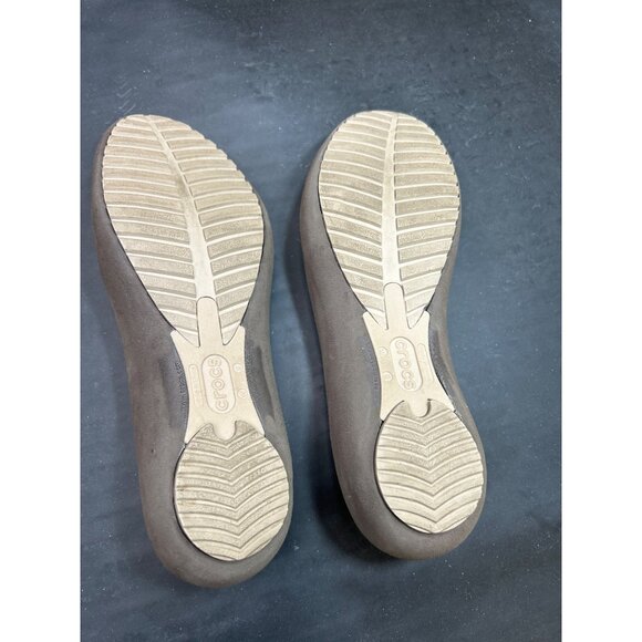 Crocs Womens Brown Ballet Flats Slip-On Shoes Size 9 Lightweight & Comfortable - Picture 6 of 8